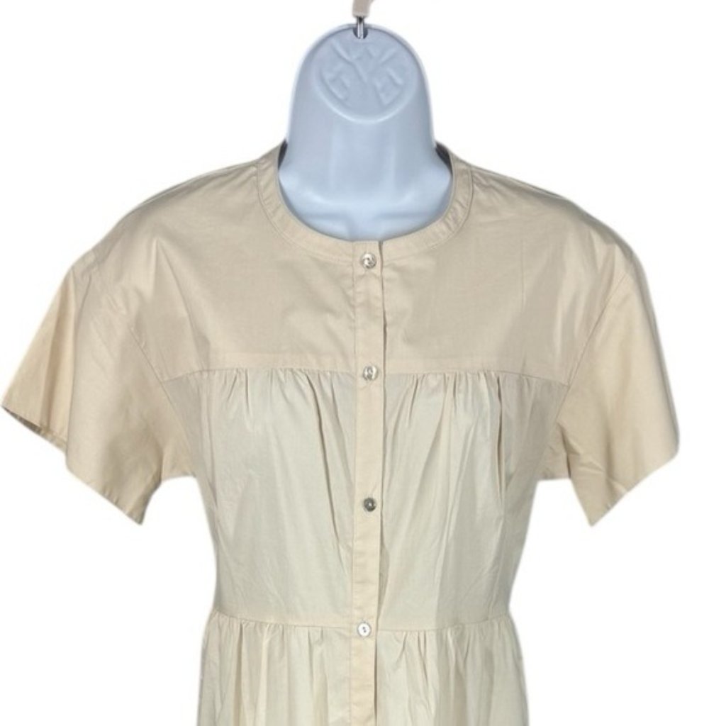 Bird & Knoll Palma Maxi Dress Ivory Cotton Poplin Nwt Size S — image 7 of 8